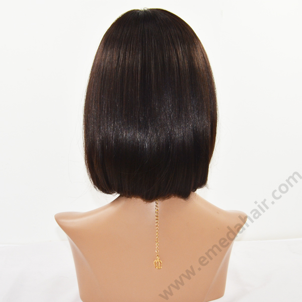 Wholesale high quality remy silk straight glueless full lace human hair wig YL065